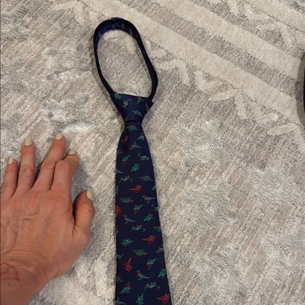 Navy Blue Dinosaur Pattern Tie for your little boy ❤️